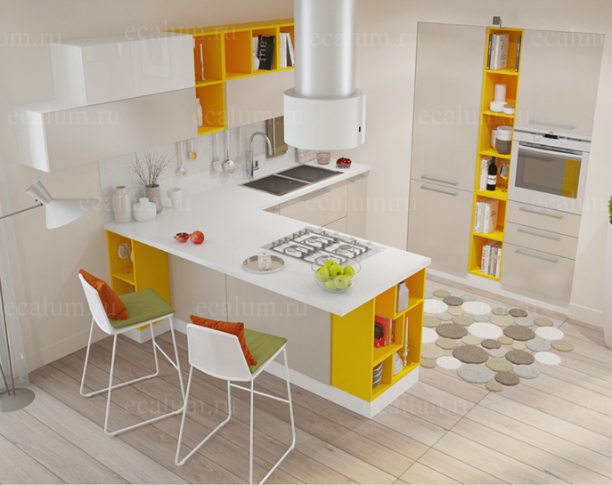 Кухни «Экалюм Глянец» с глянцевым фасадом – идеальны для современных интерьеров